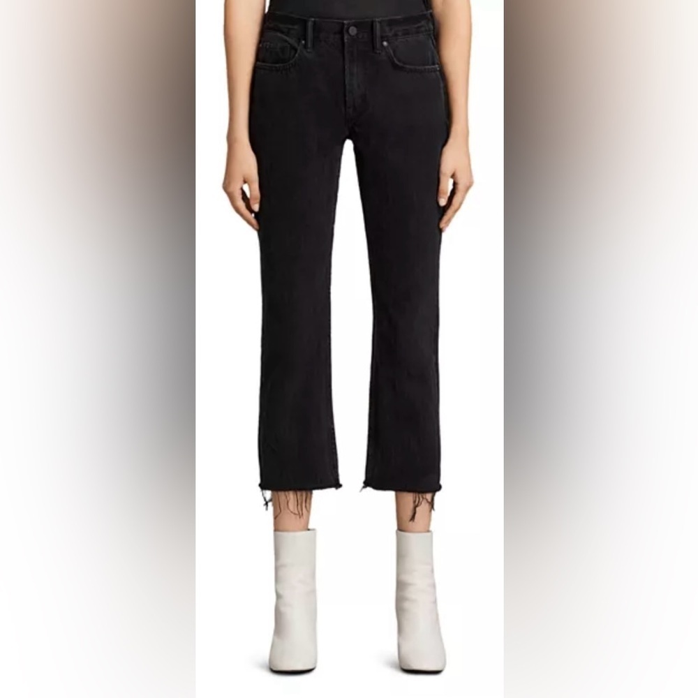 ALLSAINTS
Serene Cropped Kick Flare Jeans in Washed Black
